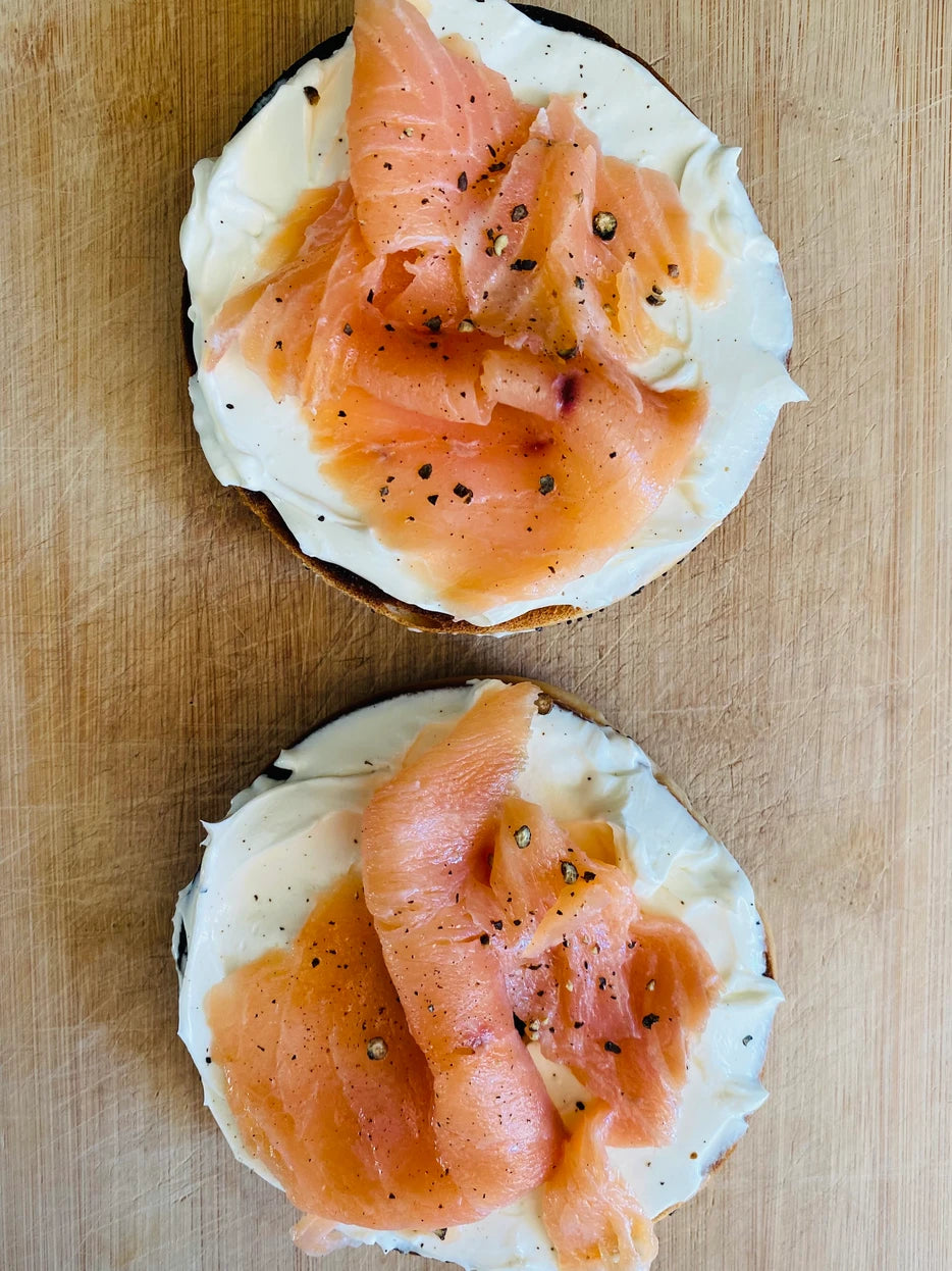 Classic Salmon & Cream Cheese Bagel with Verjuice