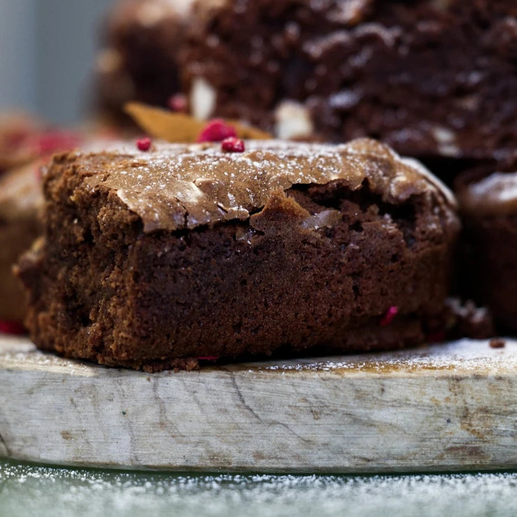 Chocolate Brownies with Cranberries and Verjuice