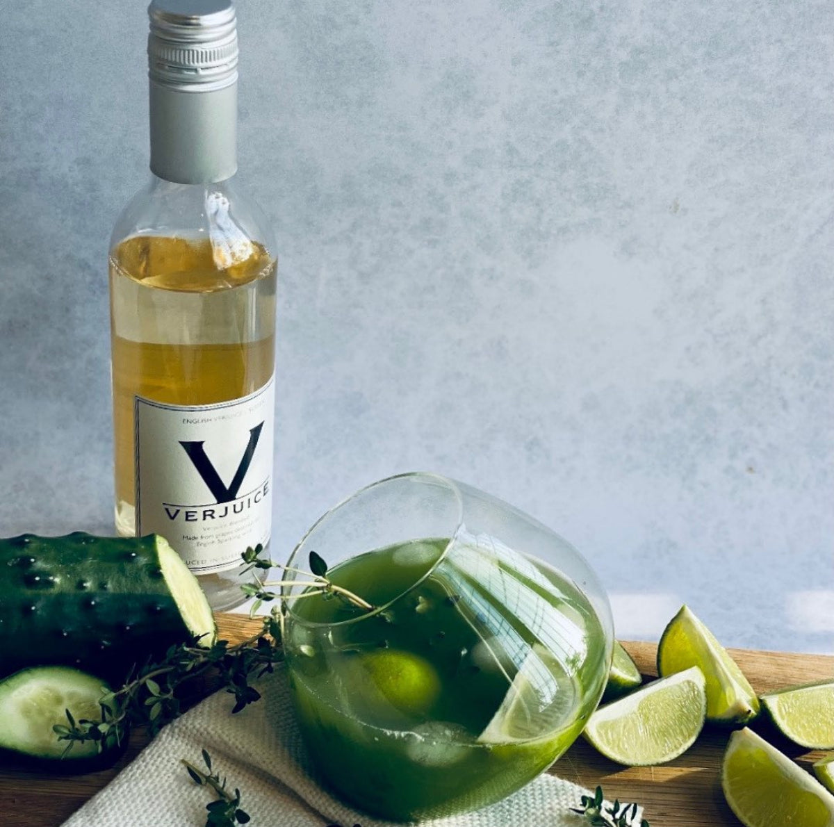 Lemon Thyme, Cucumber and lime Verjuice Mocktail